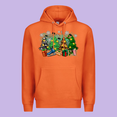 Christmas Trees With Hockey Premium Hoodie Designed By Zillion Design Studio