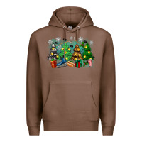 Chestnut christmas trees with hockey Premium Hoodie - Zillion Design Studio