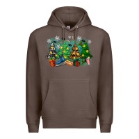 Coffee christmas trees with hockey Premium Hoodie - Zillion Design Studio