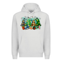 Dove Grey christmas trees with hockey Premium Hoodie - Zillion Design Studio