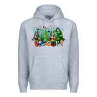 Heather Grey christmas trees with hockey Premium Hoodie - Zillion Design Studio