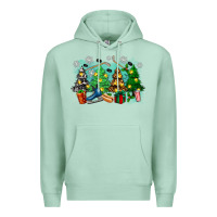 Seafoam christmas trees with hockey Premium Hoodie - Zillion Design Studio