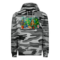 Slate Camo christmas trees with hockey Premium Hoodie - Zillion Design Studio