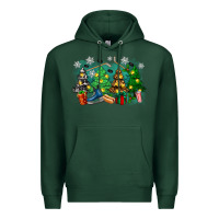 Sports Green christmas trees with hockey Premium Hoodie - Zillion Design Studio