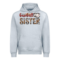 Heather Grey baseball sister with leopard Urban Hoodie - texasbilliewilder