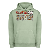Pigment Oil Green baseball sister with leopard Urban Hoodie - texasbilliewilder