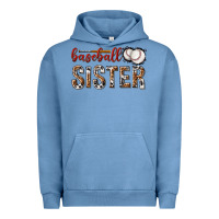 Pigment Pebble Blue baseball sister with leopard Urban Hoodie - texasbilliewilder
