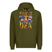 Army Green party in the usa with leopard Premium Hoodie - texasbilliewilder
