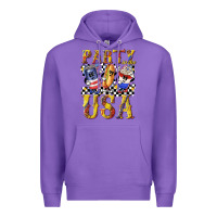 Purple party in the usa with leopard Premium Hoodie - texasbilliewilder