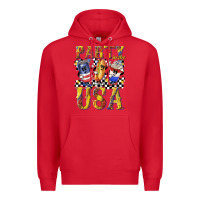 Red party in the usa with leopard Premium Hoodie - texasbilliewilder