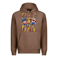 Chestnut party in the usa with leopard Premium Hoodie - texasbilliewilder