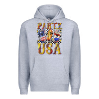 Heather Grey party in the usa with leopard Premium Hoodie - texasbilliewilder