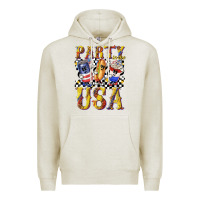 Oatmeal Heather party in the usa with leopard Premium Hoodie - texasbilliewilder