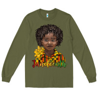 Army Green juneteenth black boy Long Sleeve Tee - BarkalooDesign