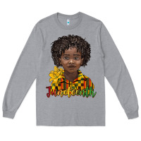 Heather Grey juneteenth black boy Long Sleeve Tee - BarkalooDesign