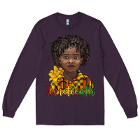 Plum juneteenth black boy Long Sleeve Tee - BarkalooDesign