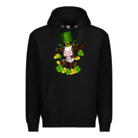 Black st patricks day cow Premium Hoodie - RanaPortraitStore