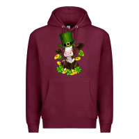 Burgundy st patricks day cow Premium Hoodie - RanaPortraitStore