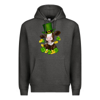 Charcoal Heather st patricks day cow Premium Hoodie - RanaPortraitStore