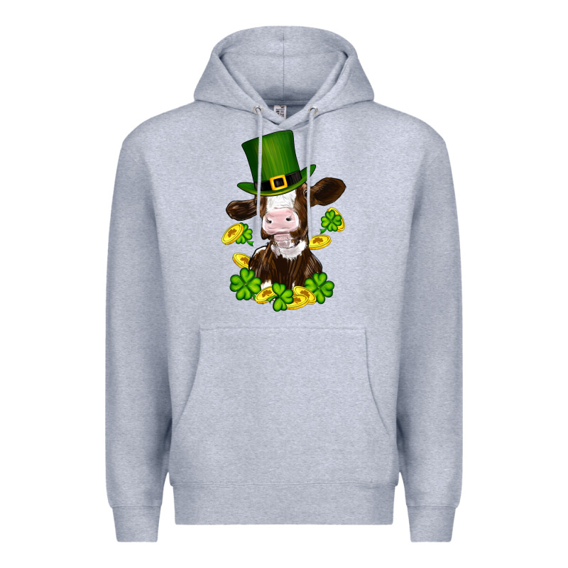 St Patricks Day Cow Premium Hoodie by RanaPortraitStore | Teevron