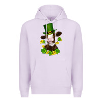 Lilac st patricks day cow Premium Hoodie - RanaPortraitStore