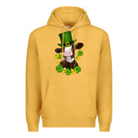 Mustard st patricks day cow Premium Hoodie - RanaPortraitStore