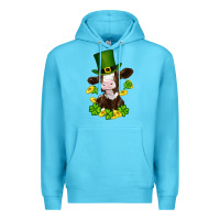 Ocean Blue st patricks day cow Premium Hoodie - RanaPortraitStore