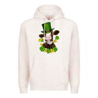 Pale Pink st patricks day cow Premium Hoodie - RanaPortraitStore