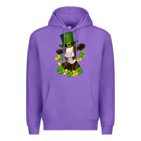 Purple st patricks day cow Premium Hoodie - RanaPortraitStore
