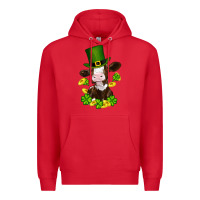 Red st patricks day cow Premium Hoodie - RanaPortraitStore