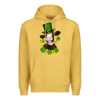 Antique Gold st patricks day cow Premium Hoodie - RanaPortraitStore