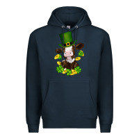 Navy st patricks day cow Premium Hoodie - RanaPortraitStore