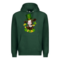 Sports Green st patricks day cow Premium Hoodie - RanaPortraitStore