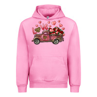 Fuchsia Pink Love Truck With Roses And Leopard Urban Hoodie - RanaPortraitStore