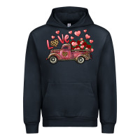 Navy Love Truck With Roses And Leopard Urban Hoodie - RanaPortraitStore