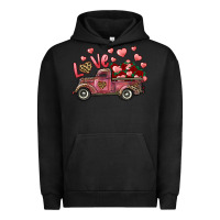 Pigment Black Love Truck With Roses And Leopard Urban Hoodie - RanaPortraitStore