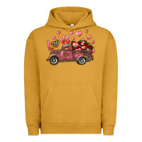Pigment Peanut Butter Love Truck With Roses And Leopard Urban Hoodie - RanaPortraitStore