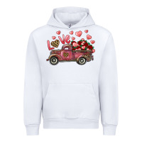 White Love Truck With Roses And Leopard Urban Hoodie - RanaPortraitStore