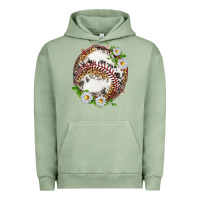 Pigment Oil Green baseball with patterns Urban Hoodie - texasbilliewilder