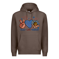 Coffee peace love america billie wilder Premium Hoodie - texasbilliewilder