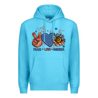 Ocean Blue peace love america billie wilder Premium Hoodie - texasbilliewilder