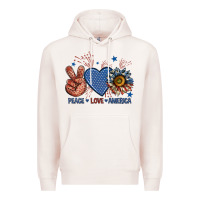 Pale Pink peace love america billie wilder Premium Hoodie - texasbilliewilder