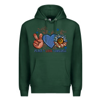 Sports Green peace love america billie wilder Premium Hoodie - texasbilliewilder