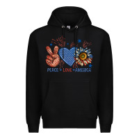 Black peace love america billie wilder Premium Hoodie - texasbilliewilder