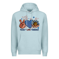 Blue Mist peace love america billie wilder Premium Hoodie - texasbilliewilder
