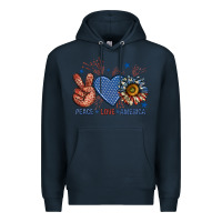 Navy peace love america billie wilder Premium Hoodie - texasbilliewilder