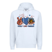 White peace love america billie wilder Premium Hoodie - texasbilliewilder