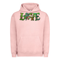 Pigment Salmon love with shamrock Urban Hoodie - RanaPortraitStore