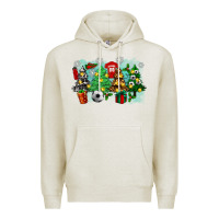 Oatmeal Heather christmas trees with soccer Premium Hoodie - Zillion Design Studio