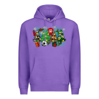 Purple christmas trees with soccer Premium Hoodie - Zillion Design Studio